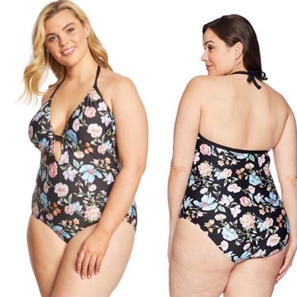 Kenneth Cole Reaction Swimsuit Floral Multicolored Print Padded Size 3X - Picture 3 of 16